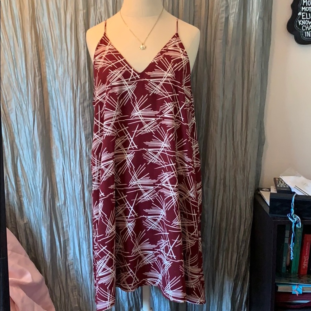 LUSH Burgundy Midi Dress NWOT